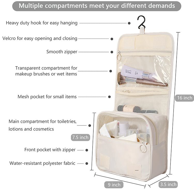 hanging travel makeup bag